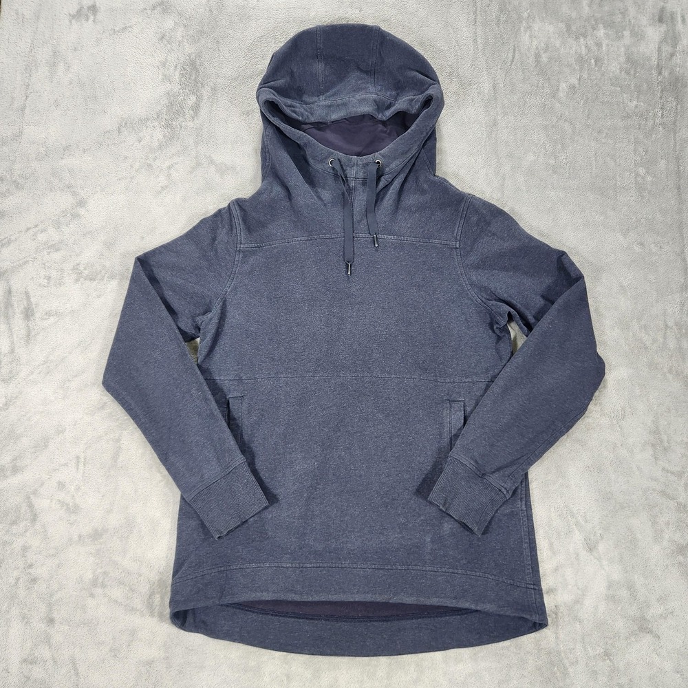 Lululemon Hoodie Womens Medium Blue Steady State Fleece Pullover High Neck